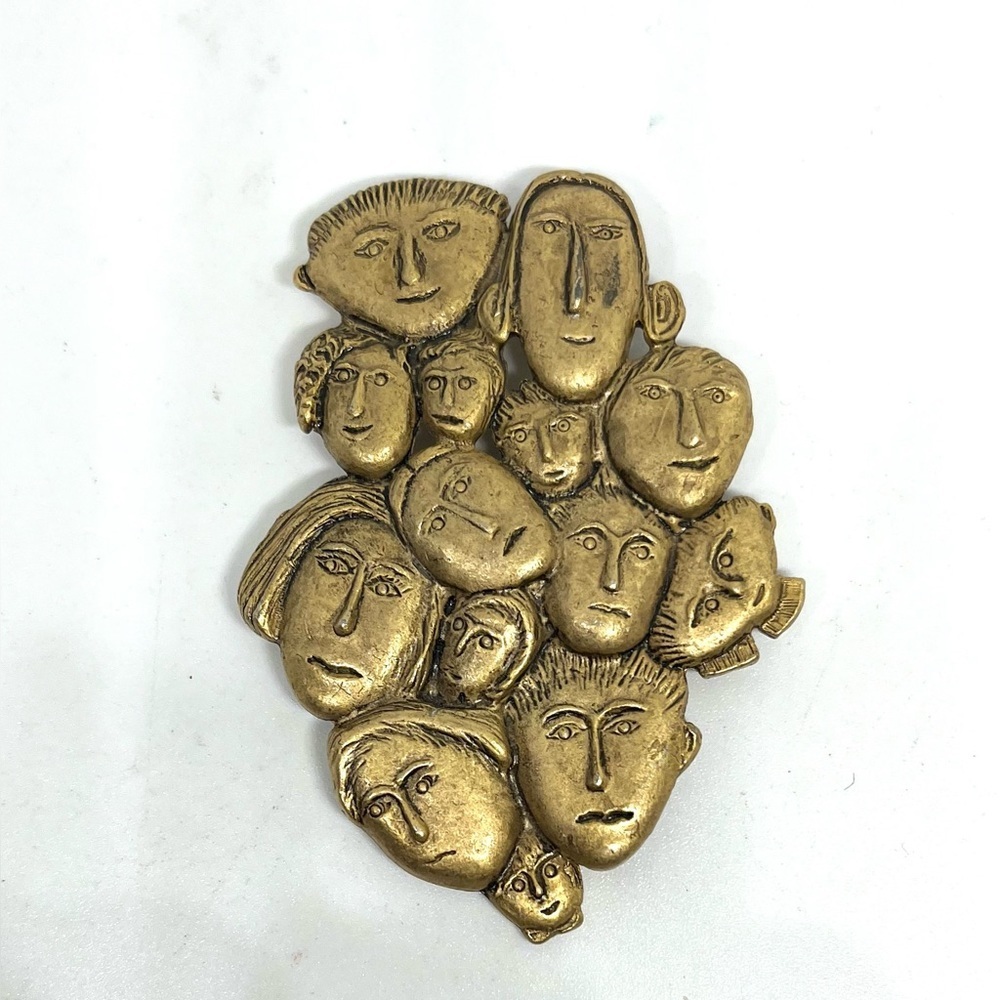 Vintage Faces Brooch